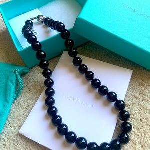 Tiffany black onyx bead necklace